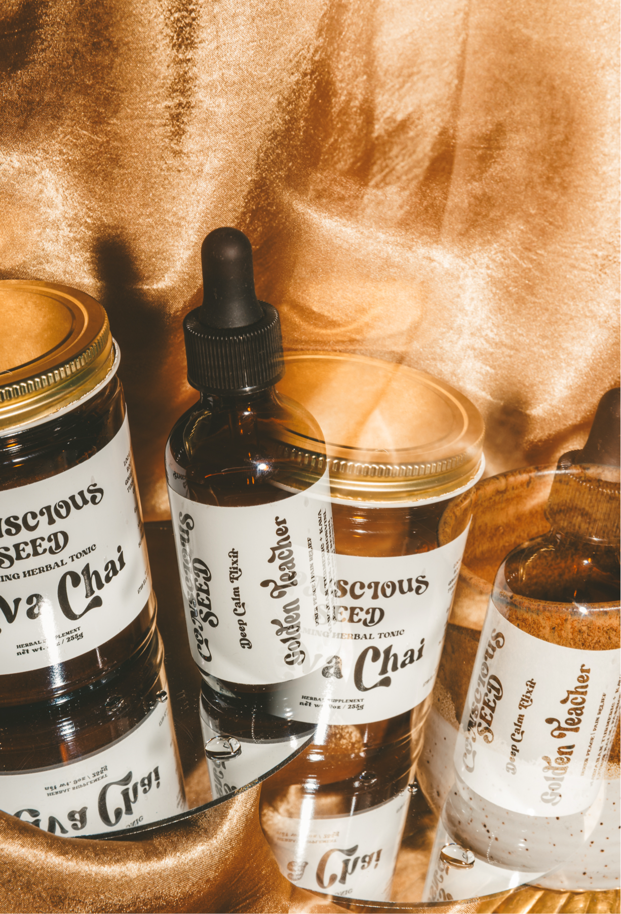 Golden Teacher kava root and turmeric elixir for deep calm, rest and mental peace.